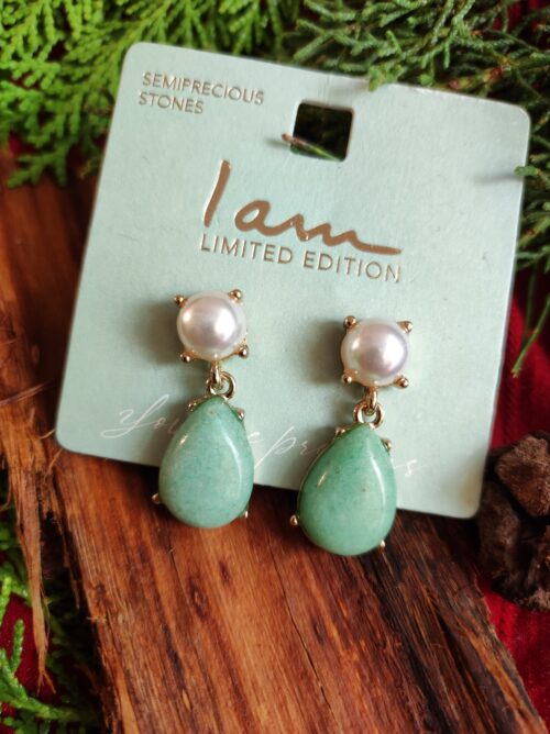 گوشواره سنگ طبیعی آونتورین