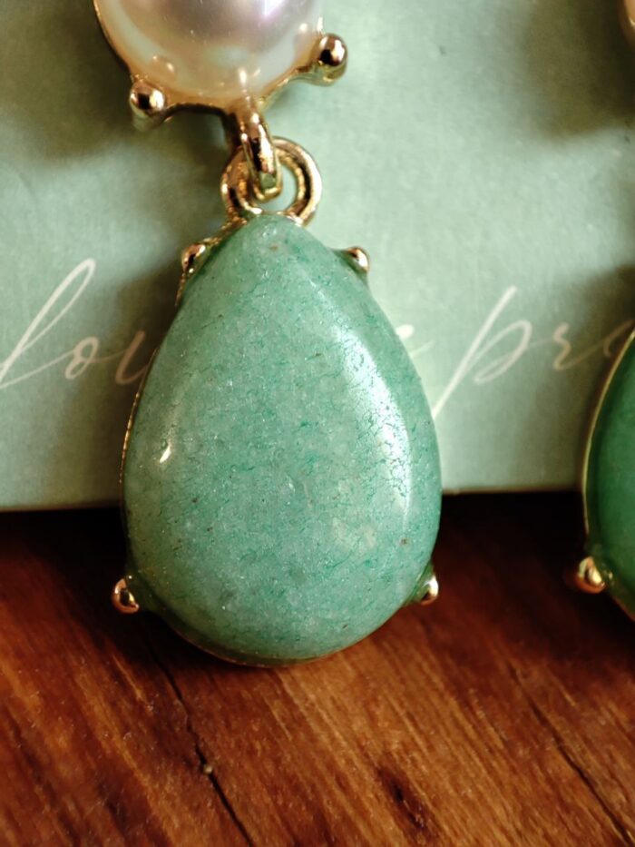 گوشواره سنگ طبیعی آونتورین