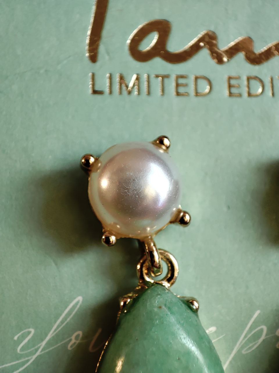 گوشواره سنگ طبیعی آونتورین - Image 2