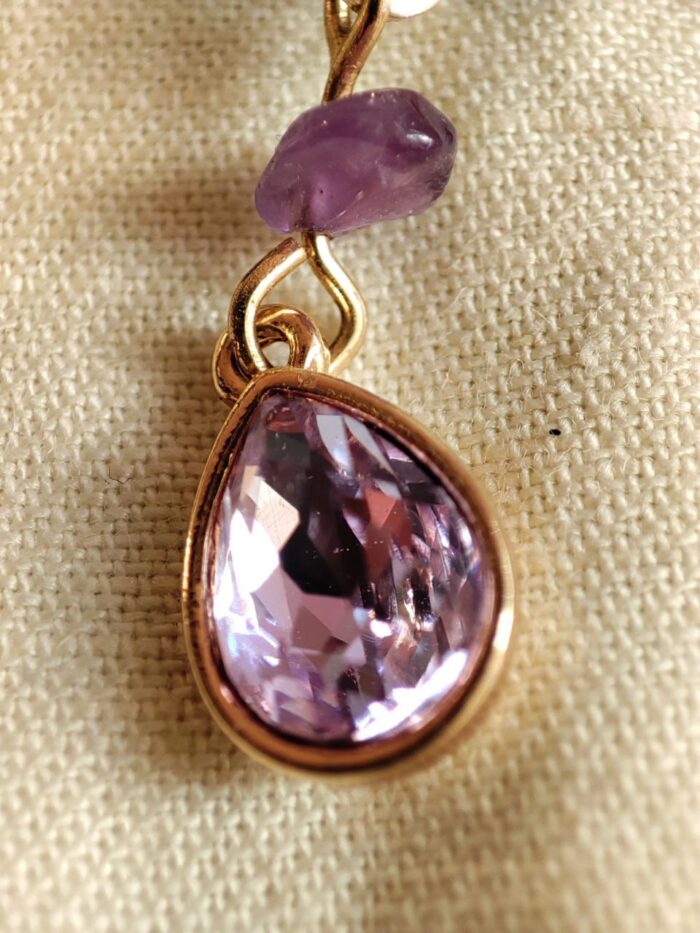 گوشواره سنگ طبیعی آمیتیست