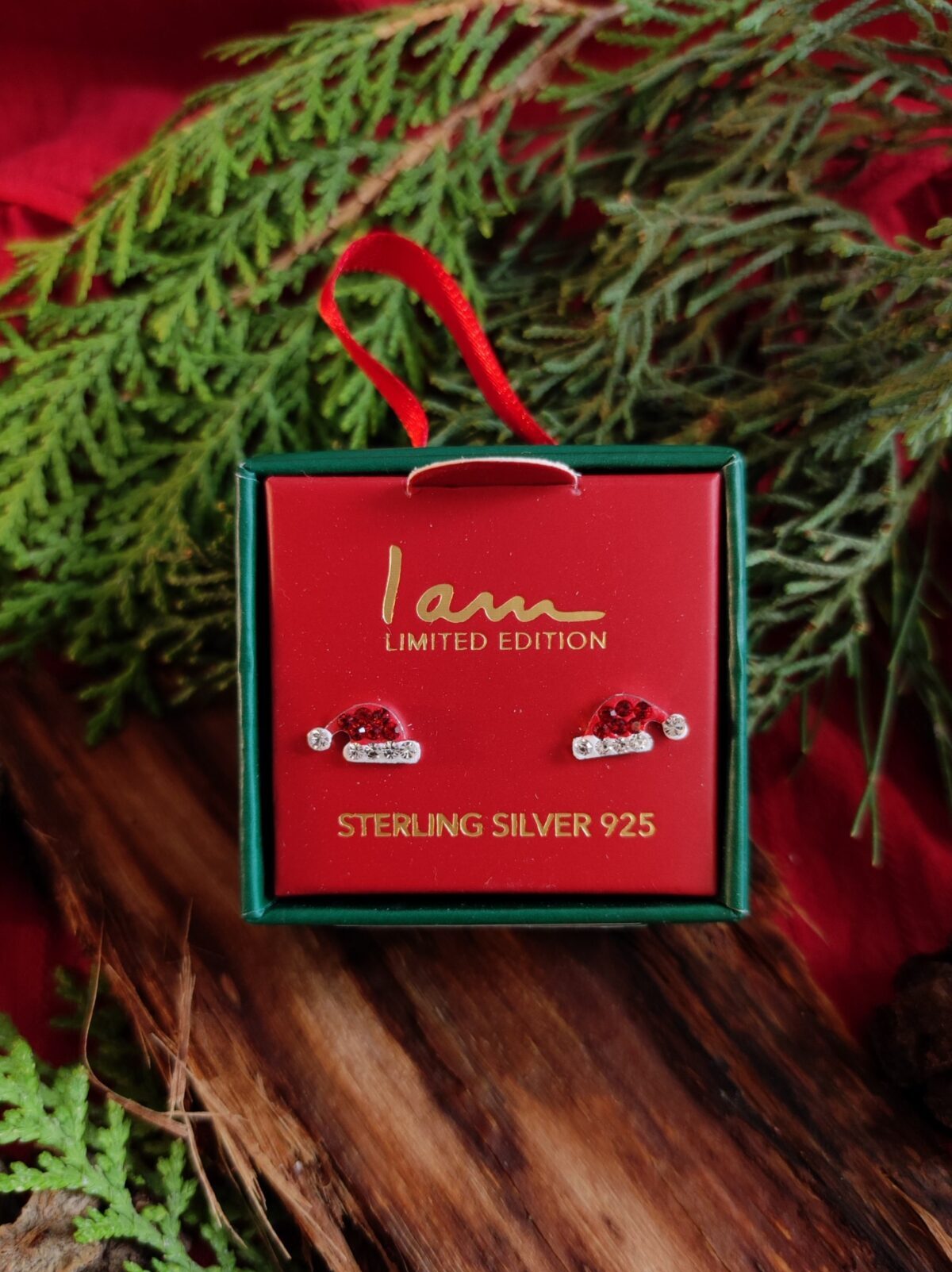 گوشواره نقره 925 کلاه کریسمس