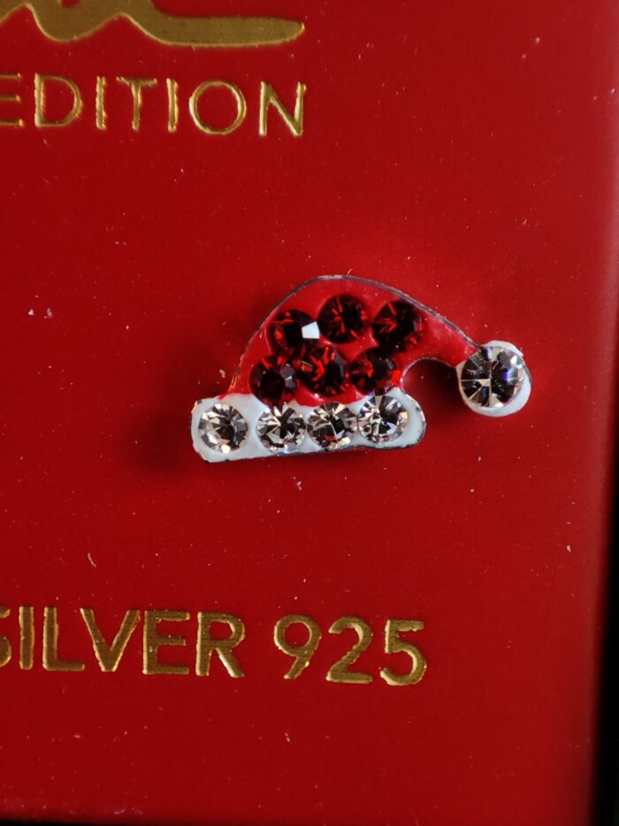 گوشواره نقره 925 کلاه کریسمس