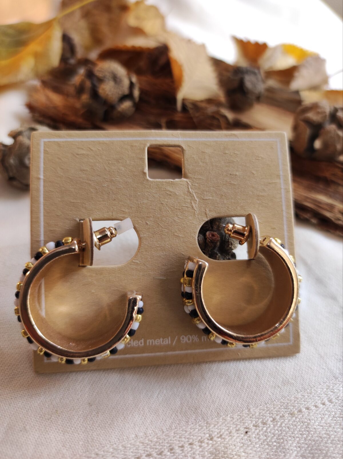 گوشواره نیم حلقه شطرنجی