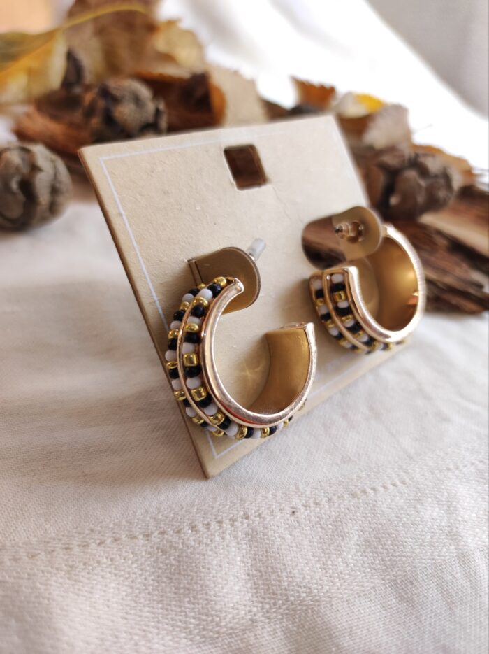 گوشواره نیم حلقه شطرنجی